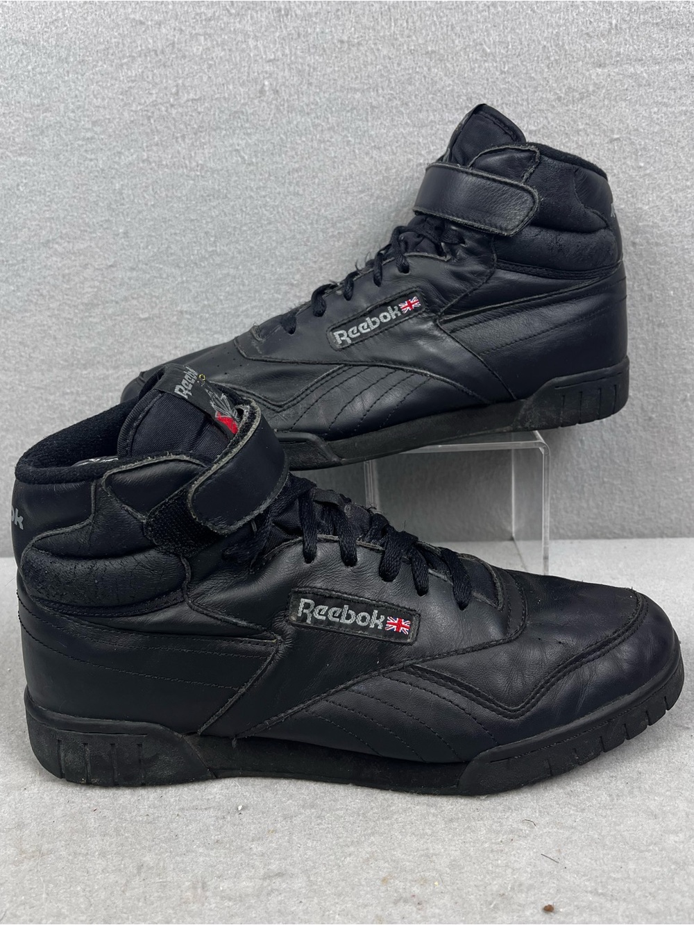 Vintage Reebok Exofit Hi Top Basketball Shoes 2-1539 Mens size 10.5 Straps Black